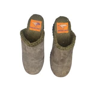 Vtg Rocket Dog Fran Mules Clog Brown Leather Chunky Platform Y2K Womens 8/9